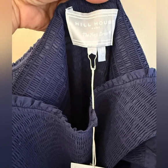 Hill House The Nesli Nap Dress Navy Cotton Lawn - Picture 4 of 6